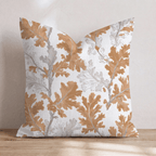 Copper Oak Leaf Toile Throw Pillow - Hillcroft Home