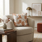 Copper Oak Leaf Toile Throw Pillow - Hillcroft Home