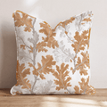 Copper Oak Leaf Toile Throw Pillow - Hillcroft Home