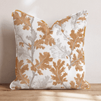 Copper Oak Leaf Toile Throw Pillow - Hillcroft Home