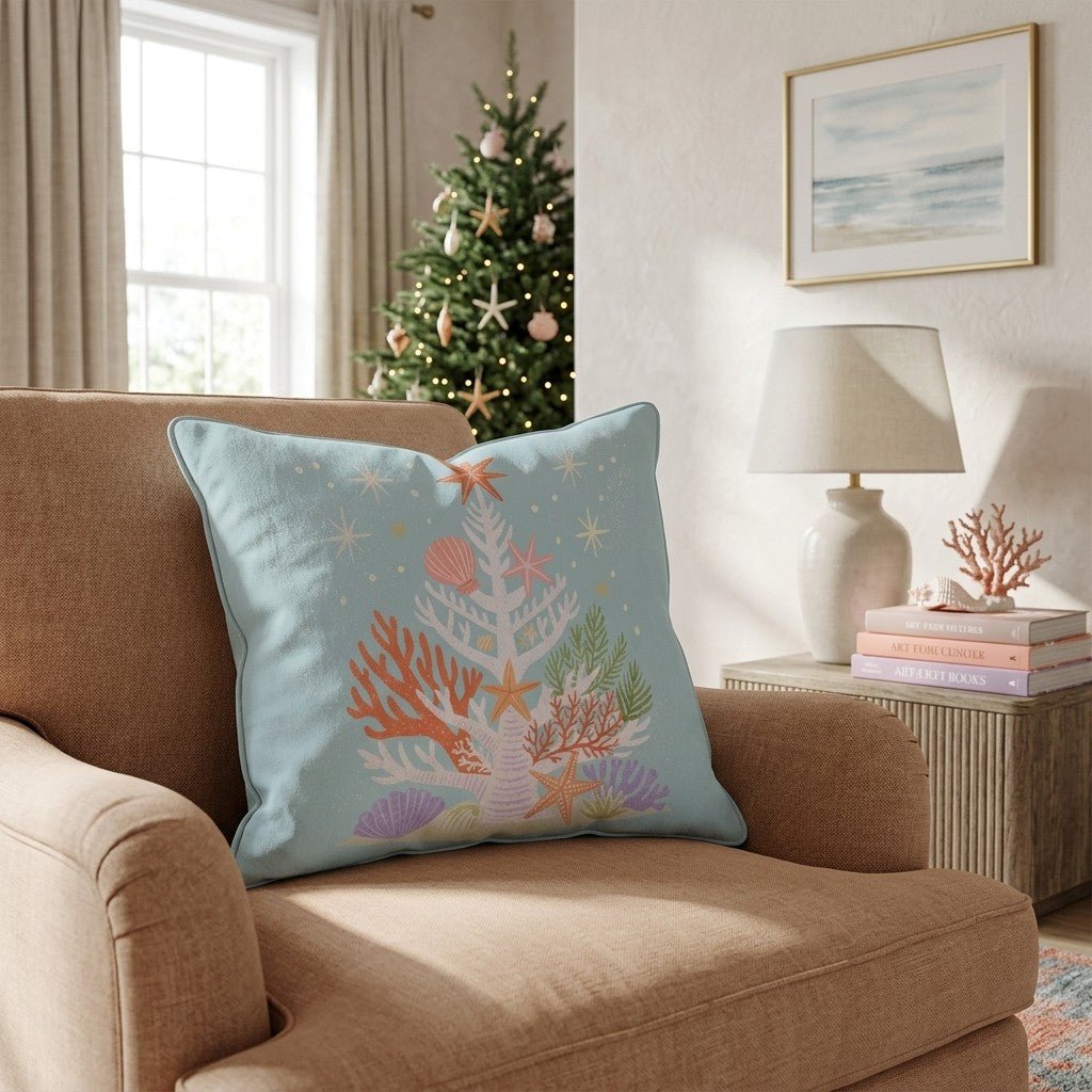 Coral Reef Tree Throw Pillow - Hillcroft Home