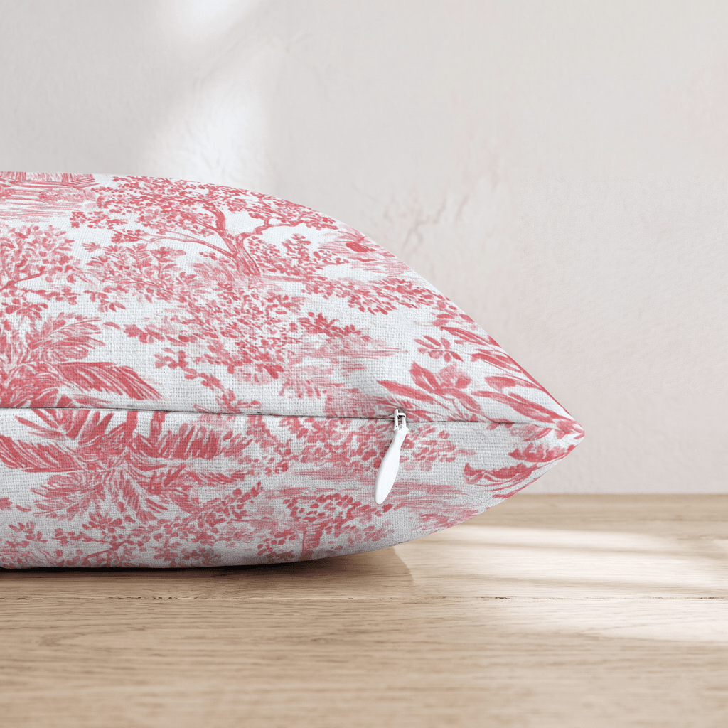 Coral Trees Toile Throw Pillow - Hillcroft Home