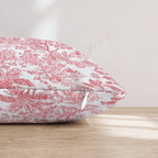 Coral Trees Toile Throw Pillow - Hillcroft Home