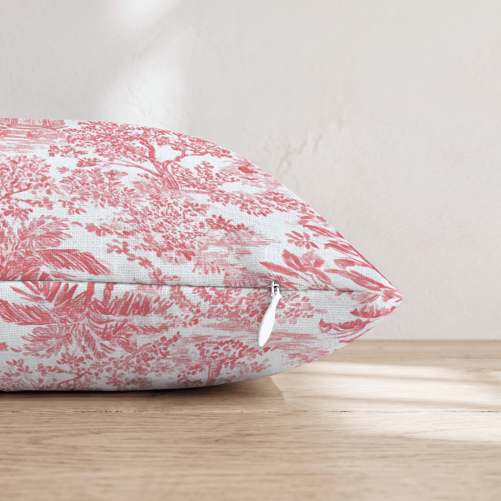 Coral Trees Toile Throw Pillow - Hillcroft Home