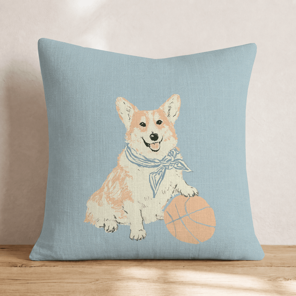 Corgi Catch Throw Pillow - Hillcroft Home