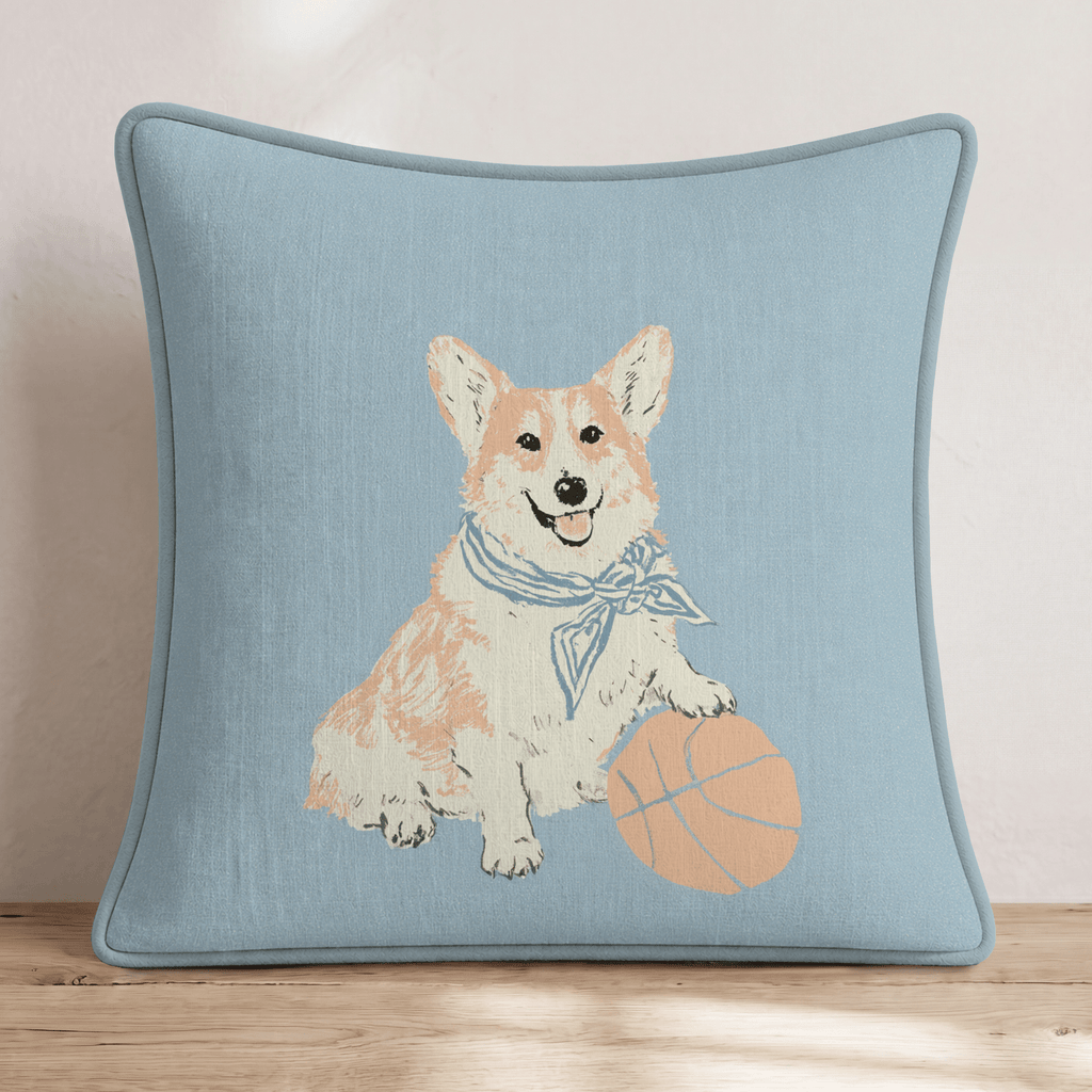 Corgi Catch Throw Pillow - Hillcroft Home