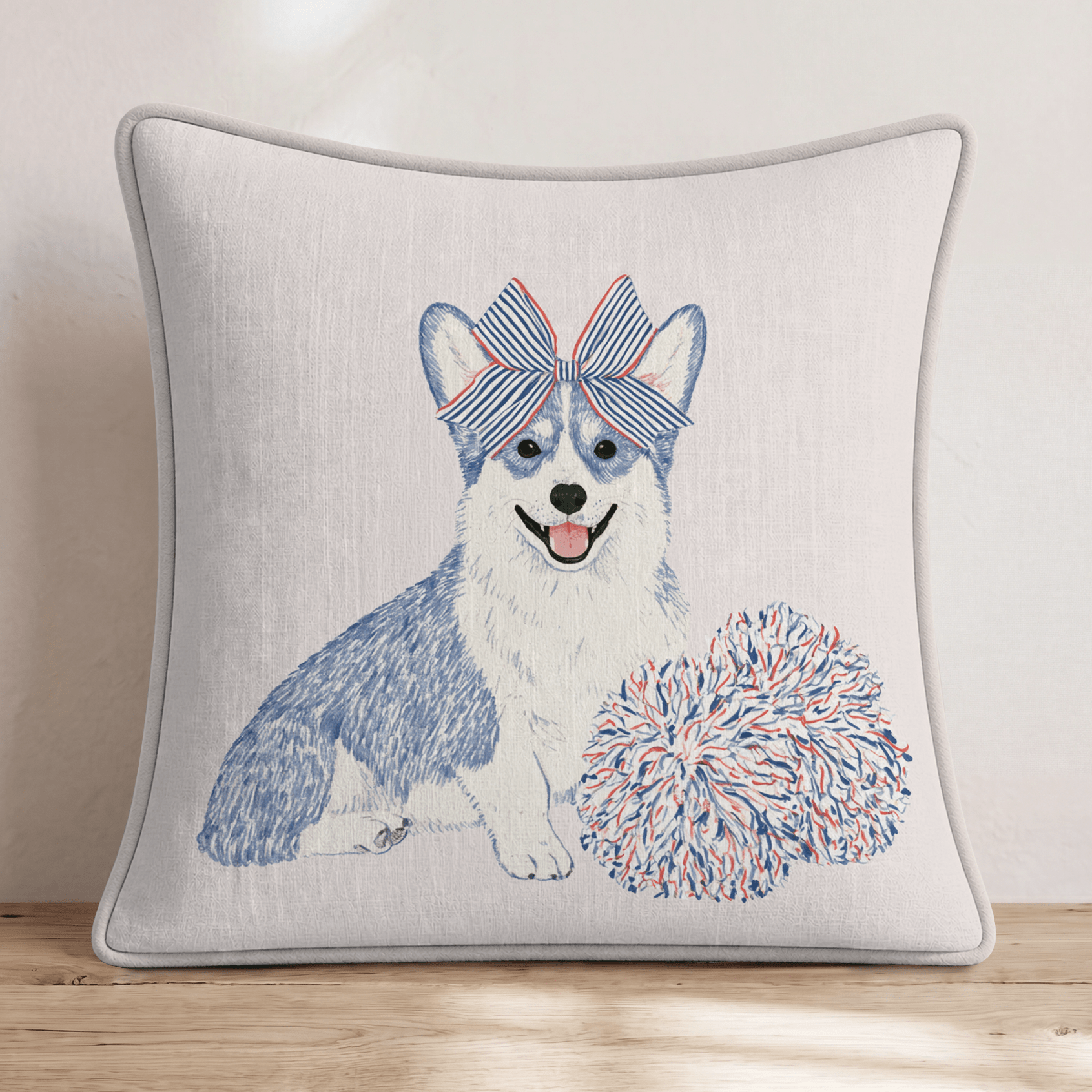 Corgi Cheerleader Throw Pillow - Hillcroft Home