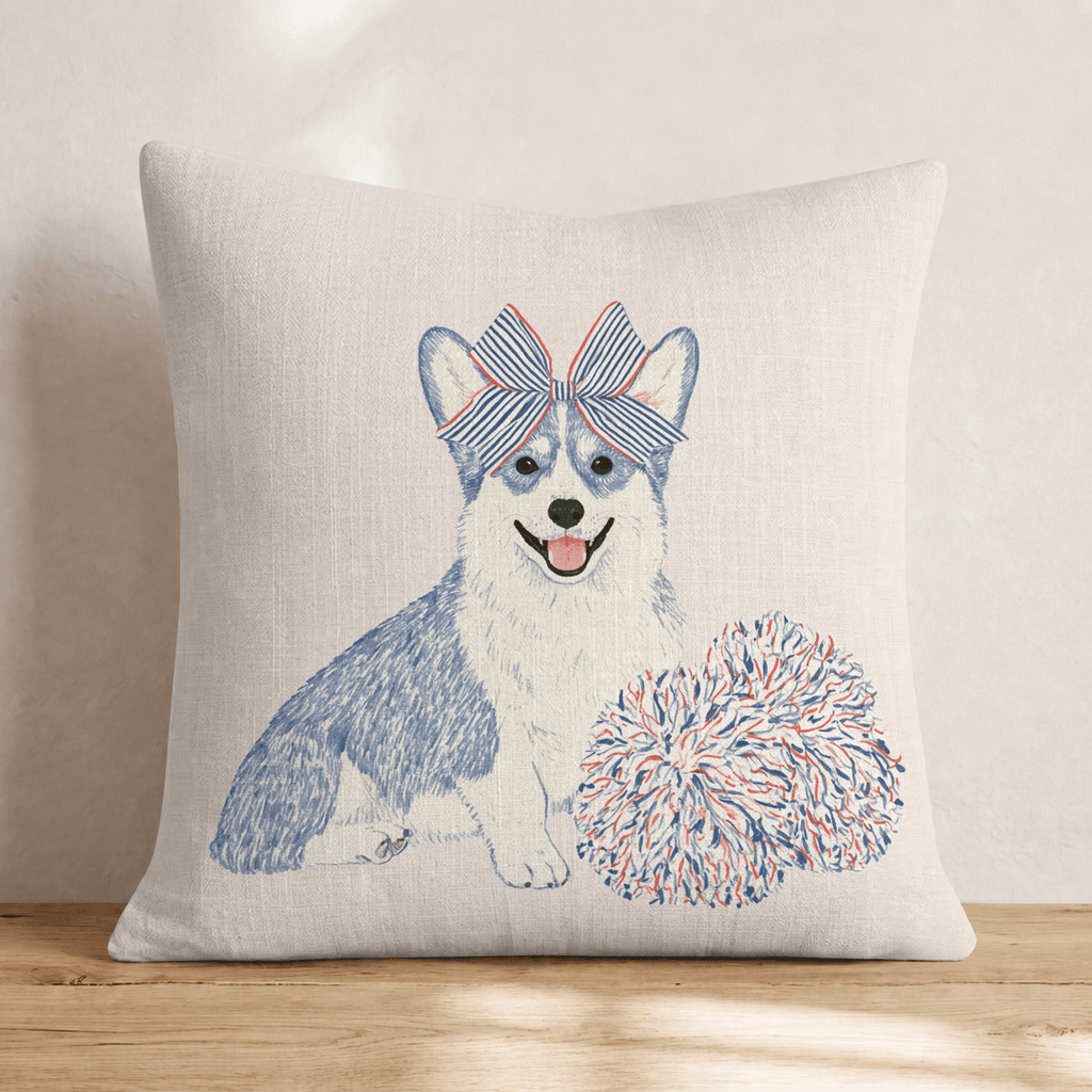 Corgi Cheerleader Throw Pillow - Hillcroft Home