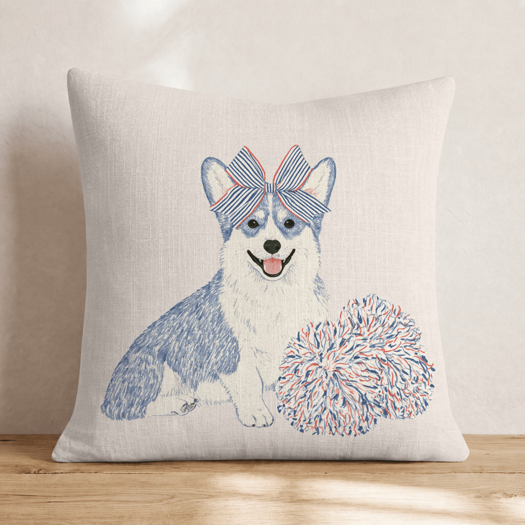 Corgi Cheerleader Throw Pillow - Hillcroft Home