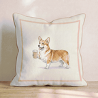 Corgi Coffee Throw Pillow - Hillcroft Home
