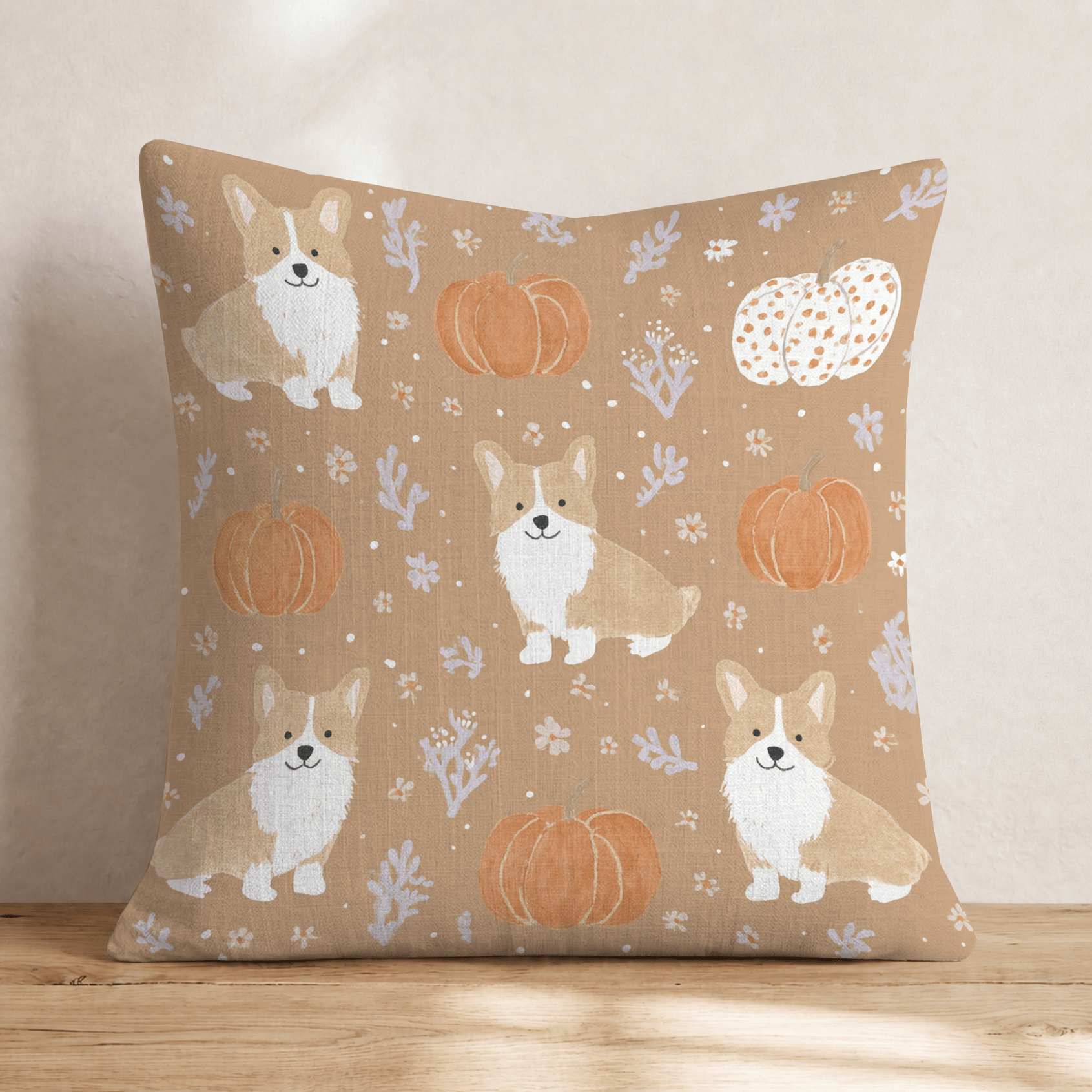 Corgi Harvest Throw Pillow - Hillcroft Home
