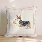 Corgi Lager Throw Pillow - Hillcroft Home