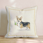 Corgi Matcha Throw Pillow - Hillcroft Home