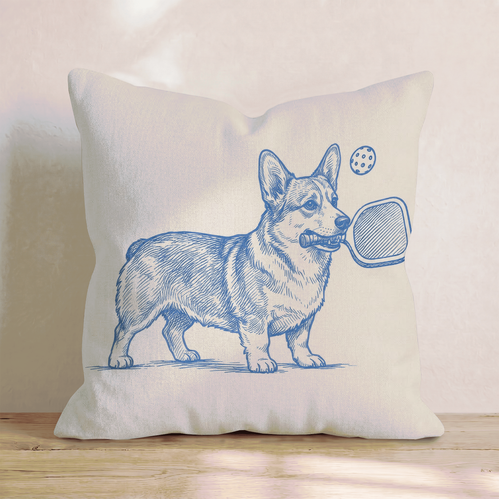 Corgi Pickleball Throw Pillow - Hillcroft Home