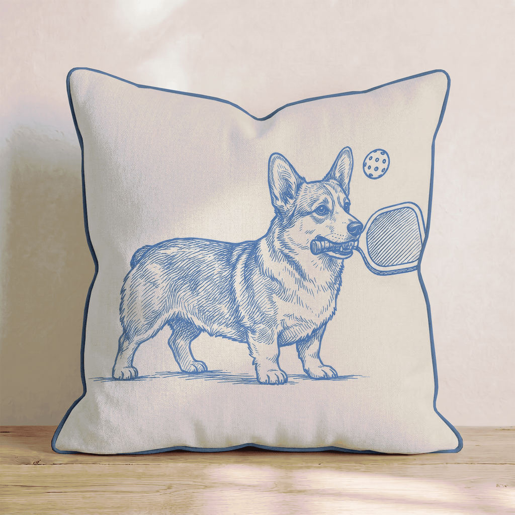 Corgi Pickleball Throw Pillow - Hillcroft Home
