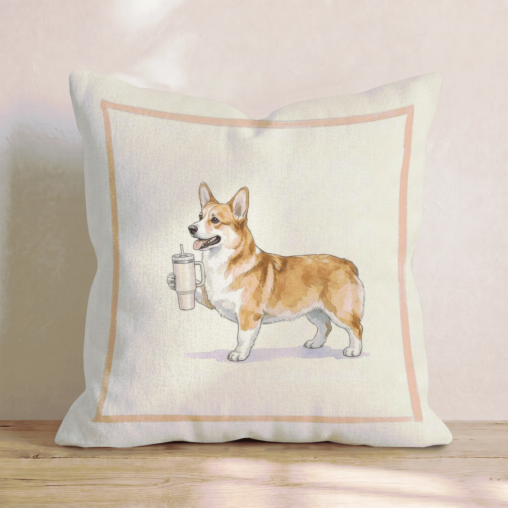 Corgi Tumbler Throw Pillow - Hillcroft Home