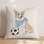 Corner Kick Corgi Throw Pillow - Hillcroft Home