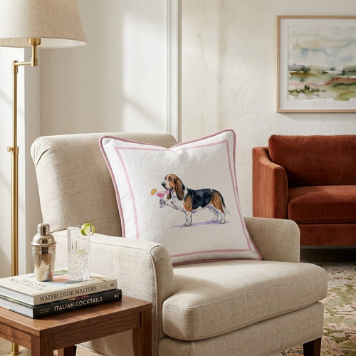 Cosmo Basset Hound Throw Pillow - Hillcroft Home