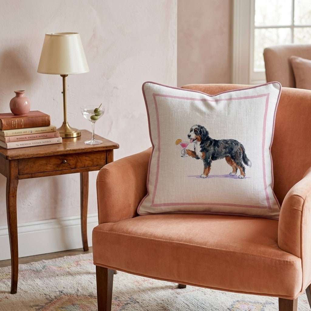 Cosmo Bernedoodle Throw Pillow - Hillcroft Home