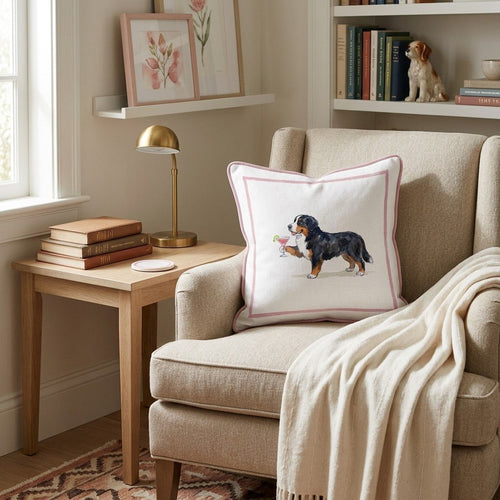 Cosmo Bernese Mountain Dog Throw Pillow - Hillcroft Home