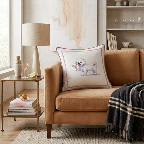 Cosmo Bichon Throw Pillow - Hillcroft Home