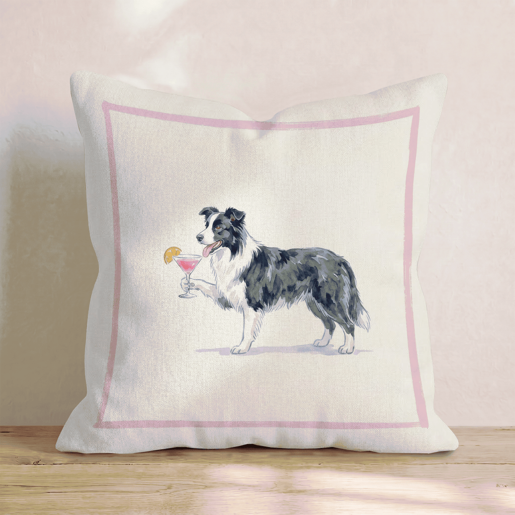 Cosmo Border Collie Throw Pillow - Hillcroft Home