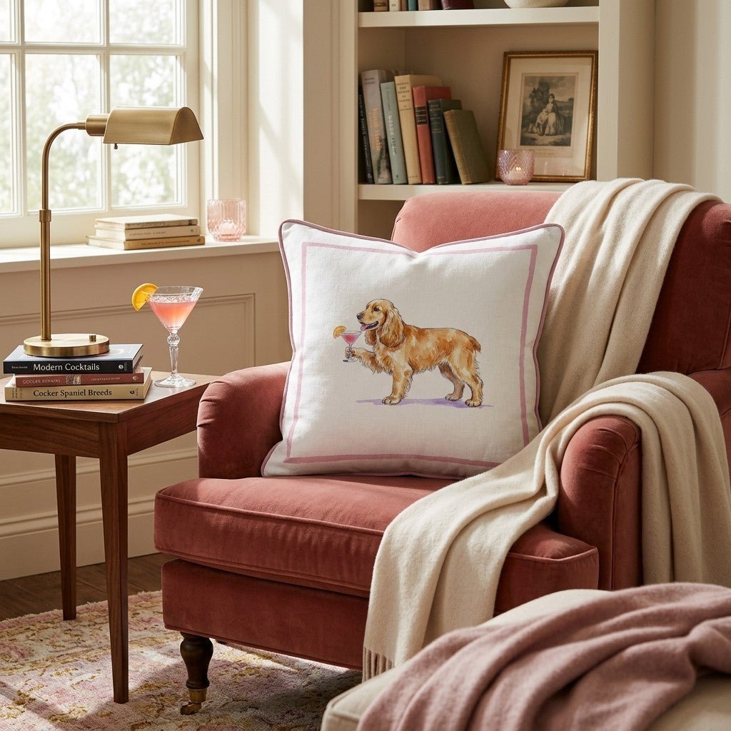 Cosmo Cocker Spaniel Throw Pillow - Hillcroft Home