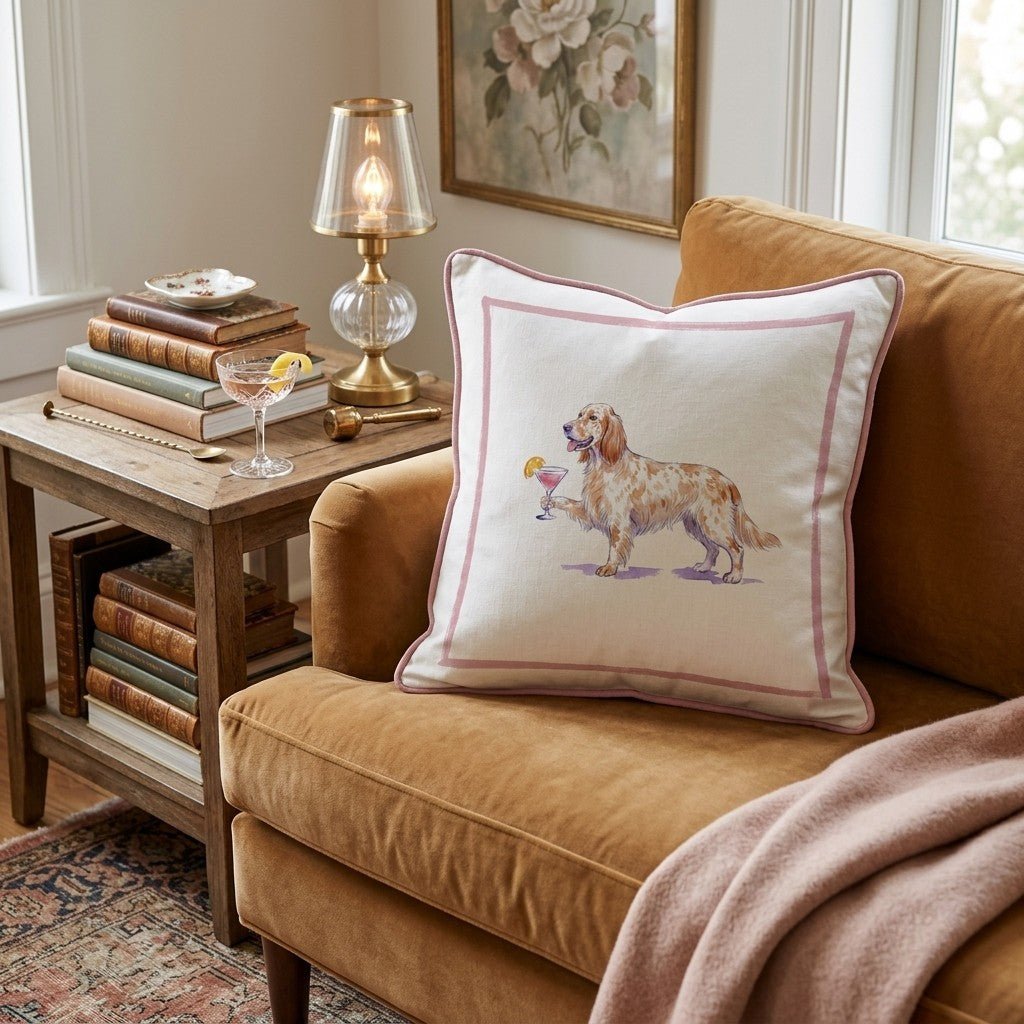 Cosmo English Setter Throw Pillow - Hillcroft Home