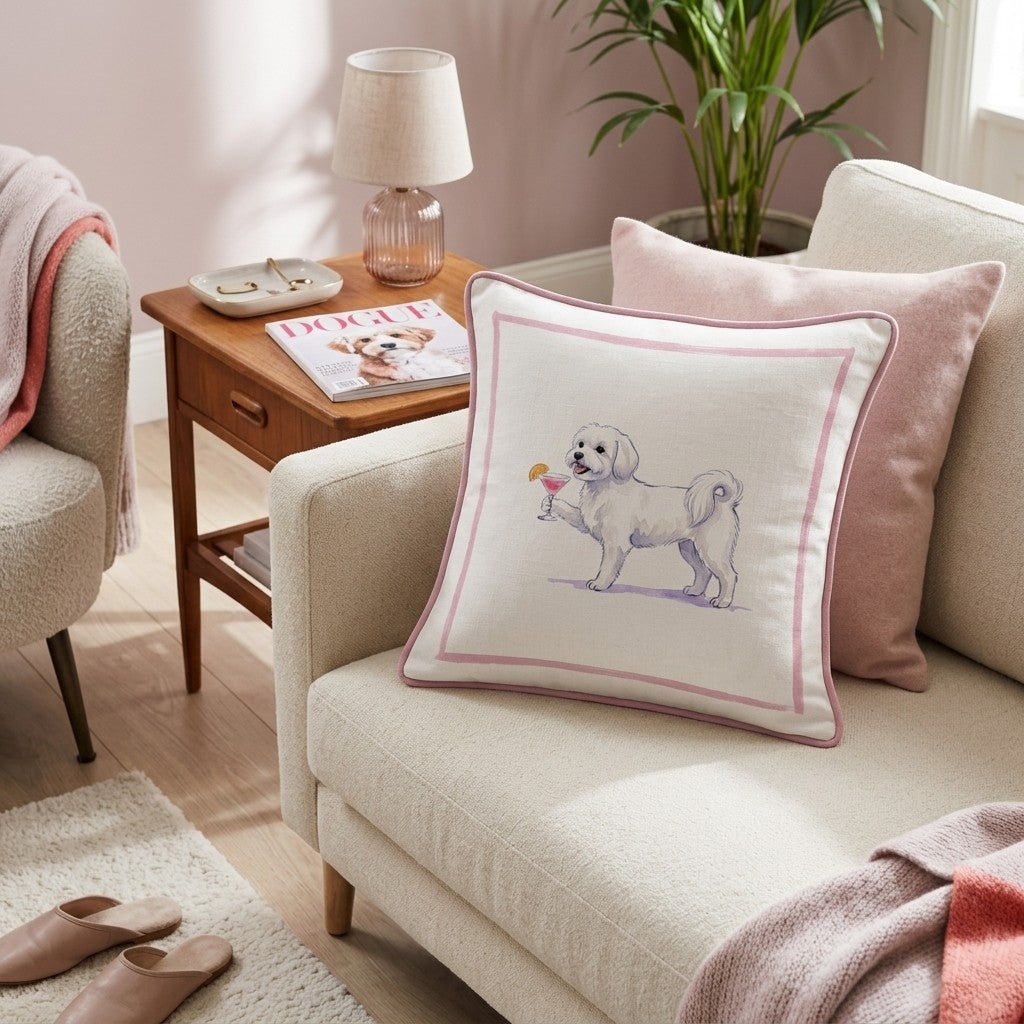 Cosmo Maltese Throw Pillow - Hillcroft Home