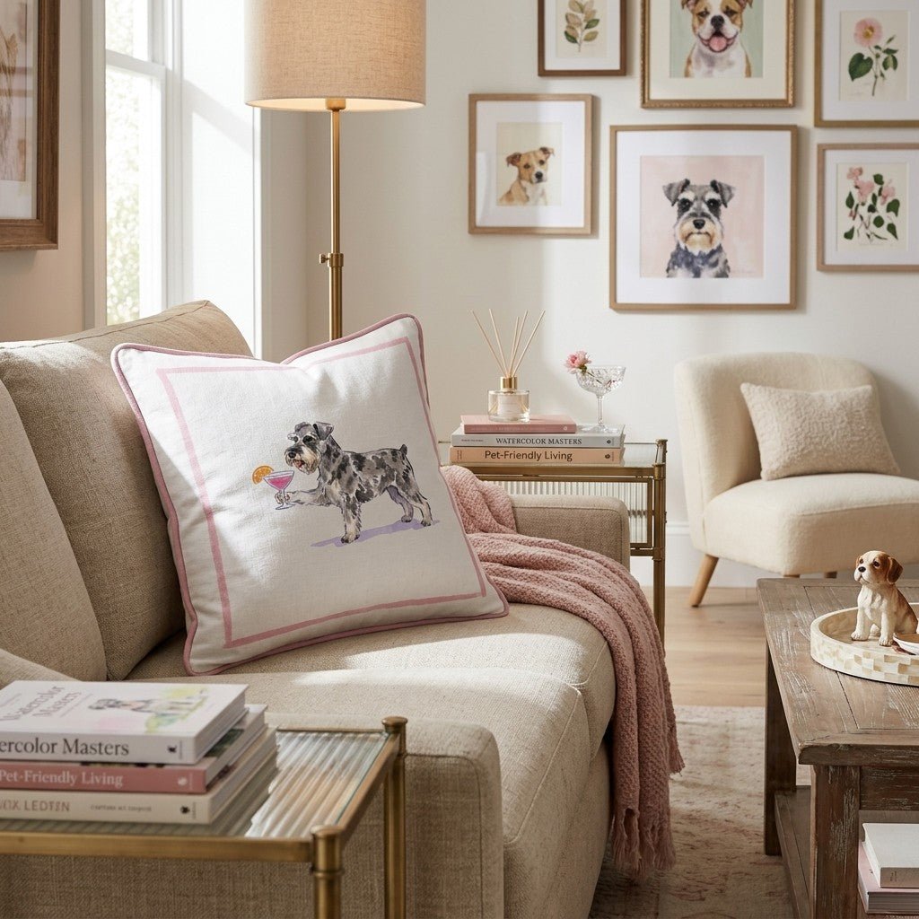 Cosmo Miniature Schnauzer Throw Pillow - Hillcroft Home