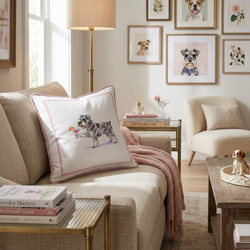 Cosmo Miniature Schnauzer Throw Pillow - Hillcroft Home