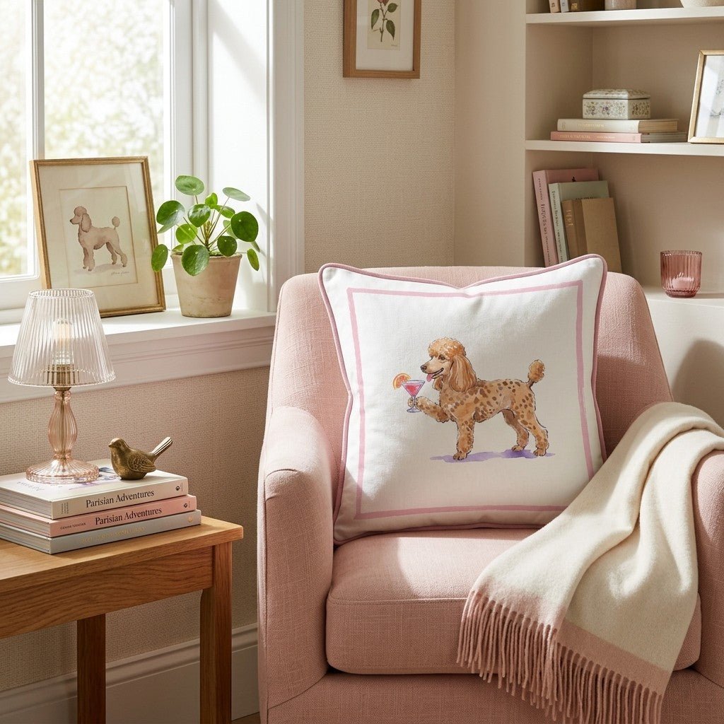 Cosmo Poodle_ Throw Pillow - Hillcroft Home