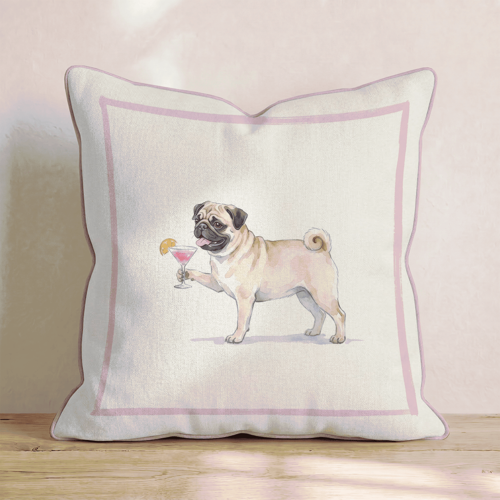Cosmo Pug Throw Pillow - Hillcroft Home