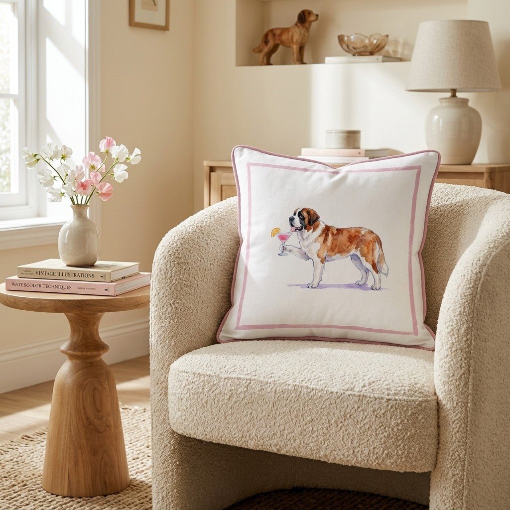 Cosmo Saint Bernard Throw Pillow - Hillcroft Home
