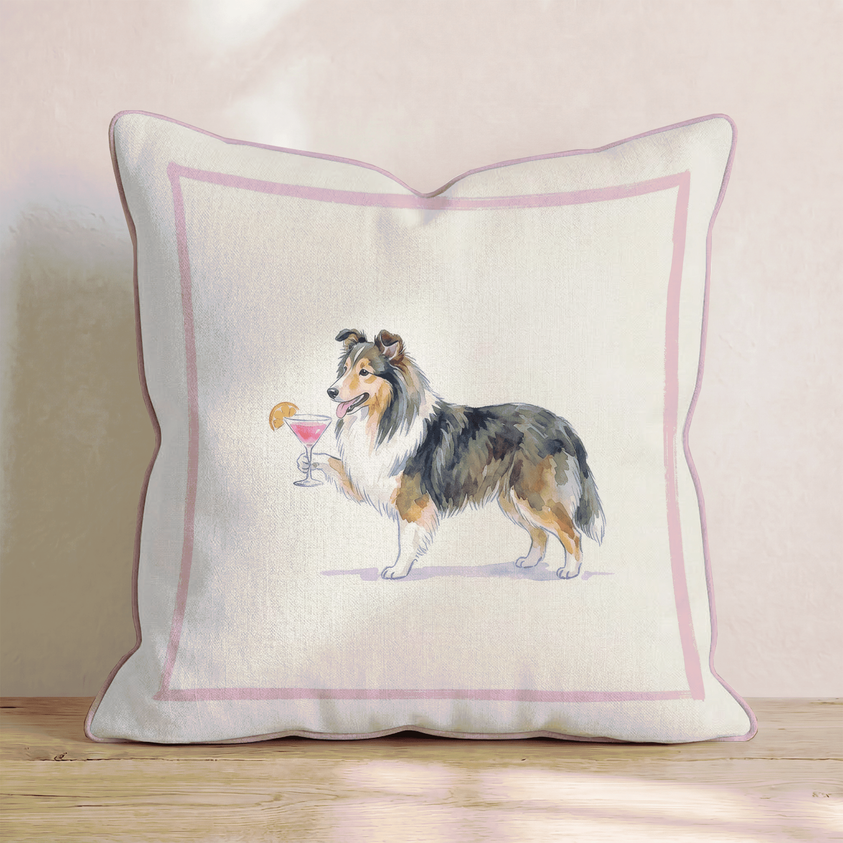 Cosmo Shetland Sheepdog Throw Pillow - Hillcroft Home