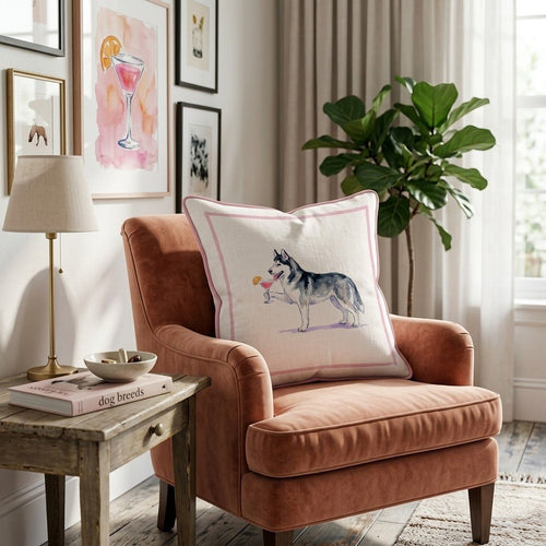 Cosmo Siberian Husky Throw Pillow - Hillcroft Home