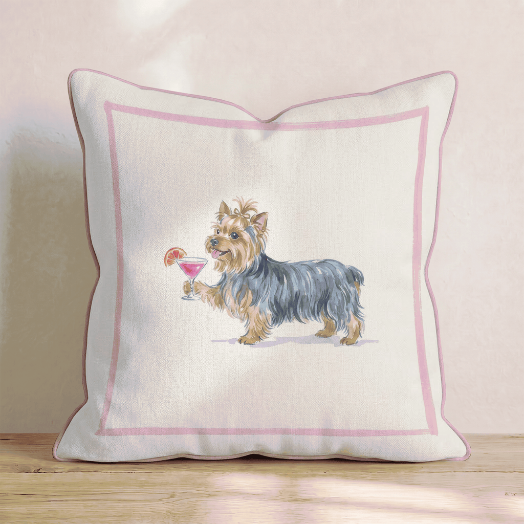 Cosmo Yorkshire Terrier Throw Pillow - Hillcroft Home