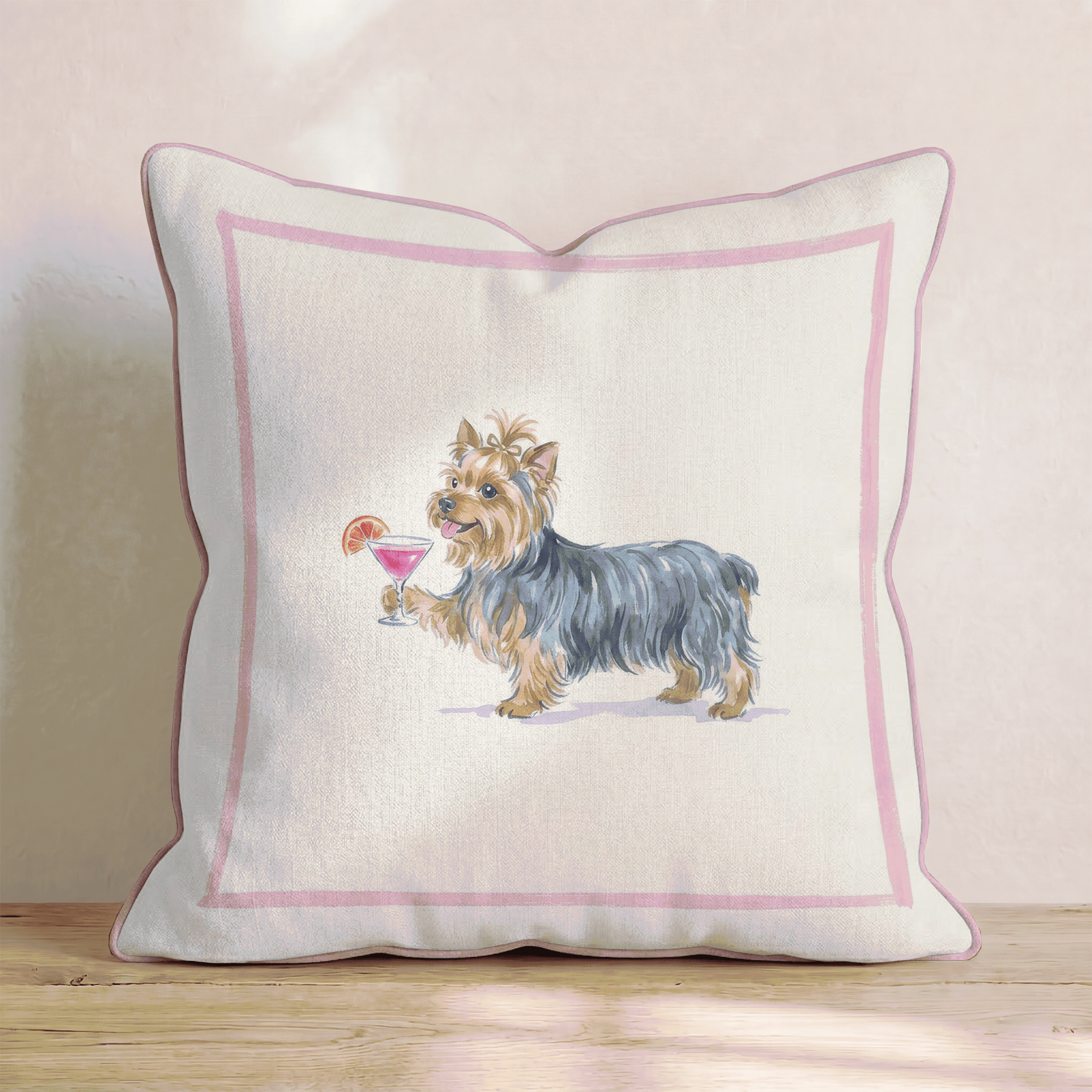 Cosmo Yorkshire Terrier Throw Pillow - Hillcroft Home