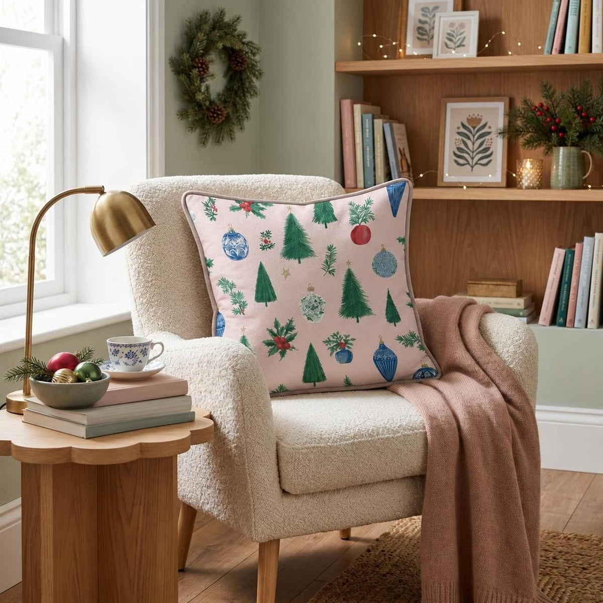 Cotton Candy Christmas Throw Pillow throw pillow - Hillcroft Home