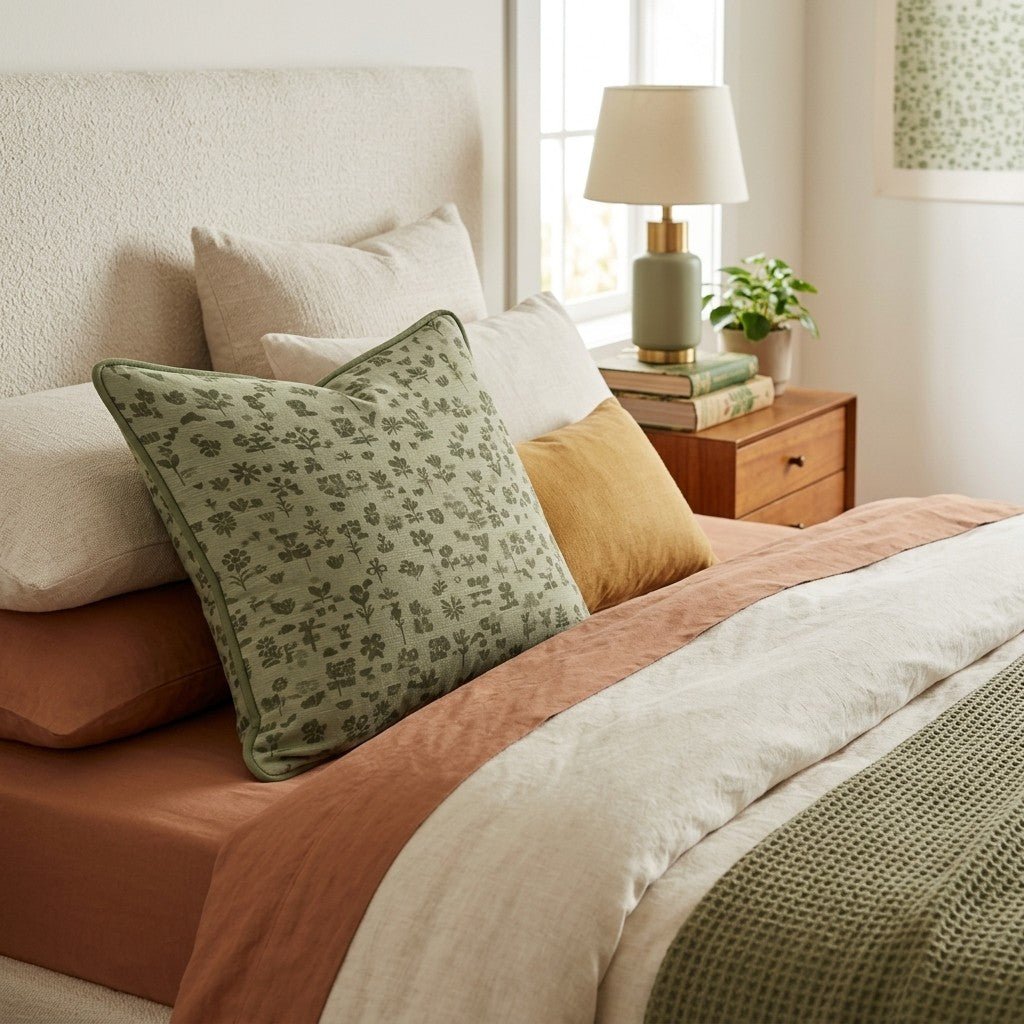 Cotton Stem Throw Pillow - Hillcroft Home