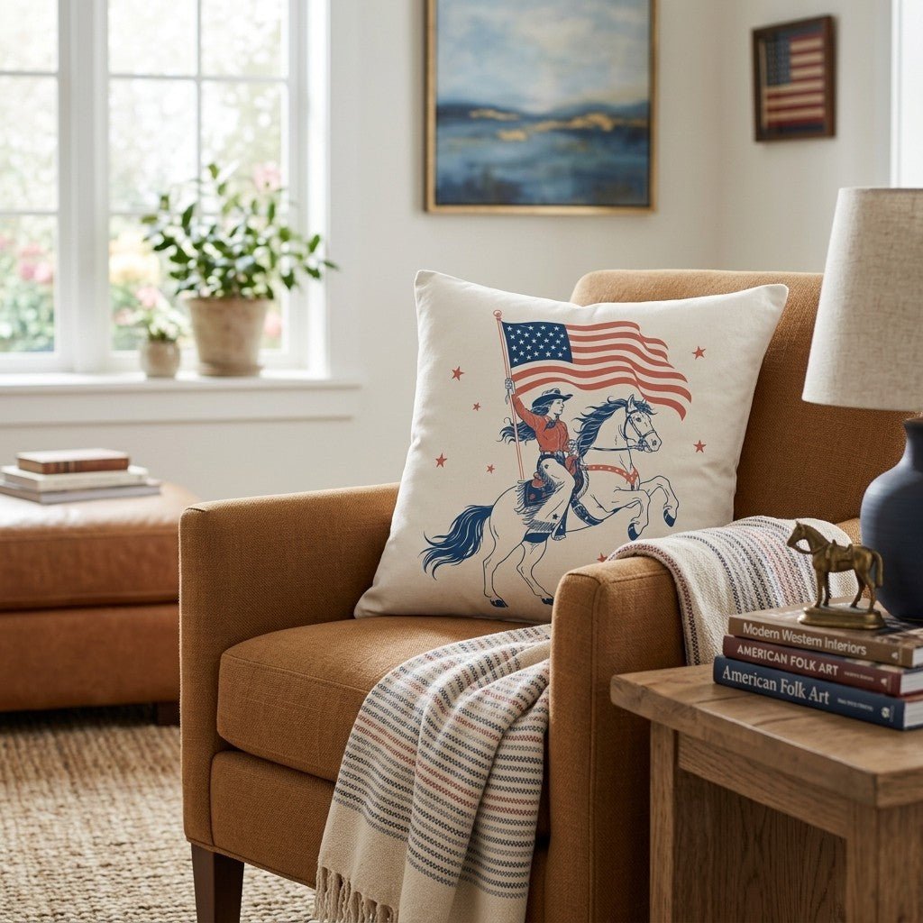 Country Of The Cowgirl Throw Pillow - Hillcroft Home