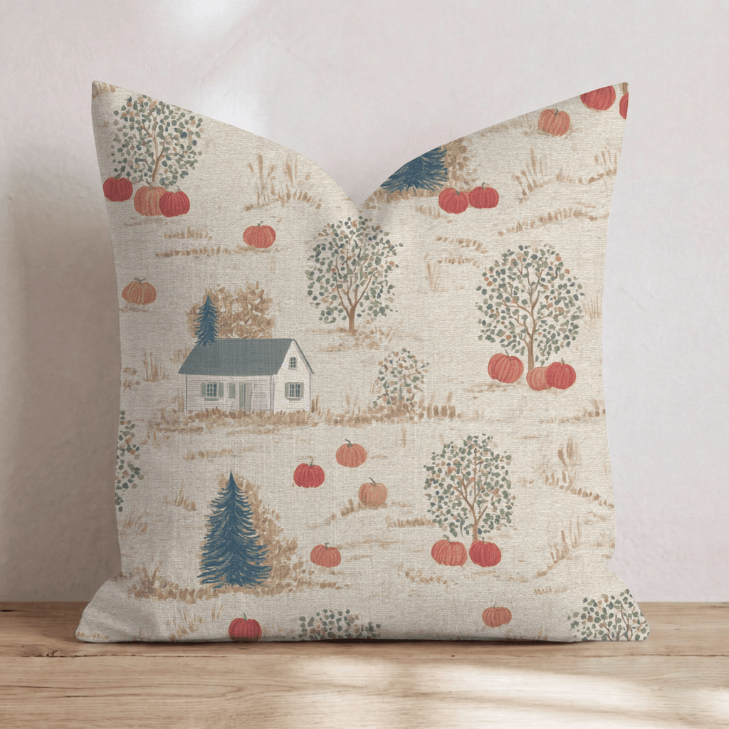 Countryside Pumpkin Farm Throw Pillow - Hillcroft Home