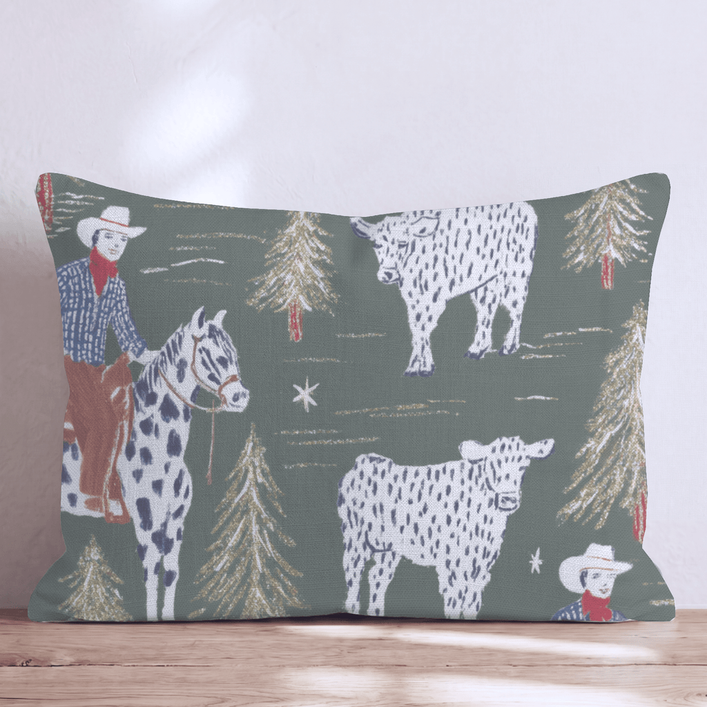 Cowboy Christmas Throw Pillow - Hillcroft Home