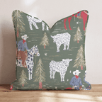 Cowboy Christmas Throw Pillow - Hillcroft Home