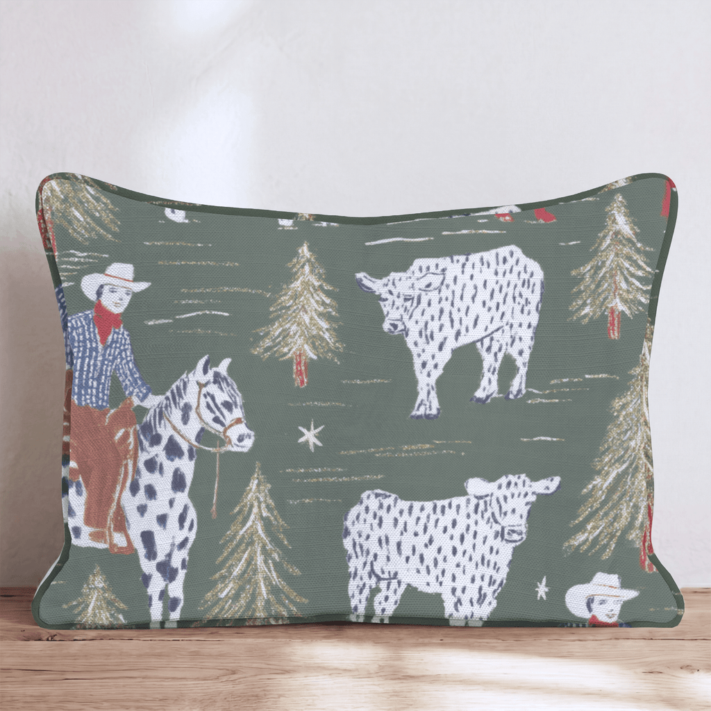 Cowboy Christmas Throw Pillow - Hillcroft Home