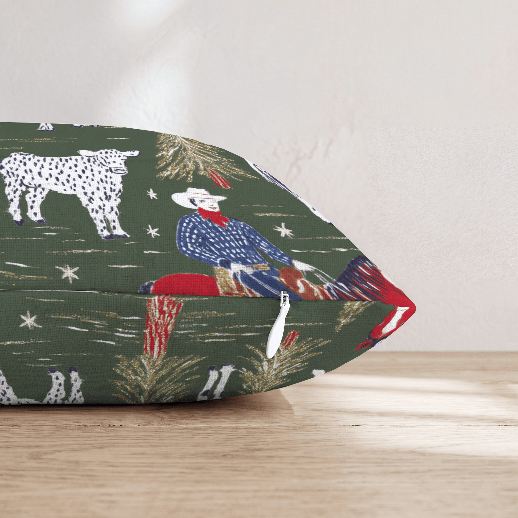Cowboy Christmas Throw Pillow - Hillcroft Home