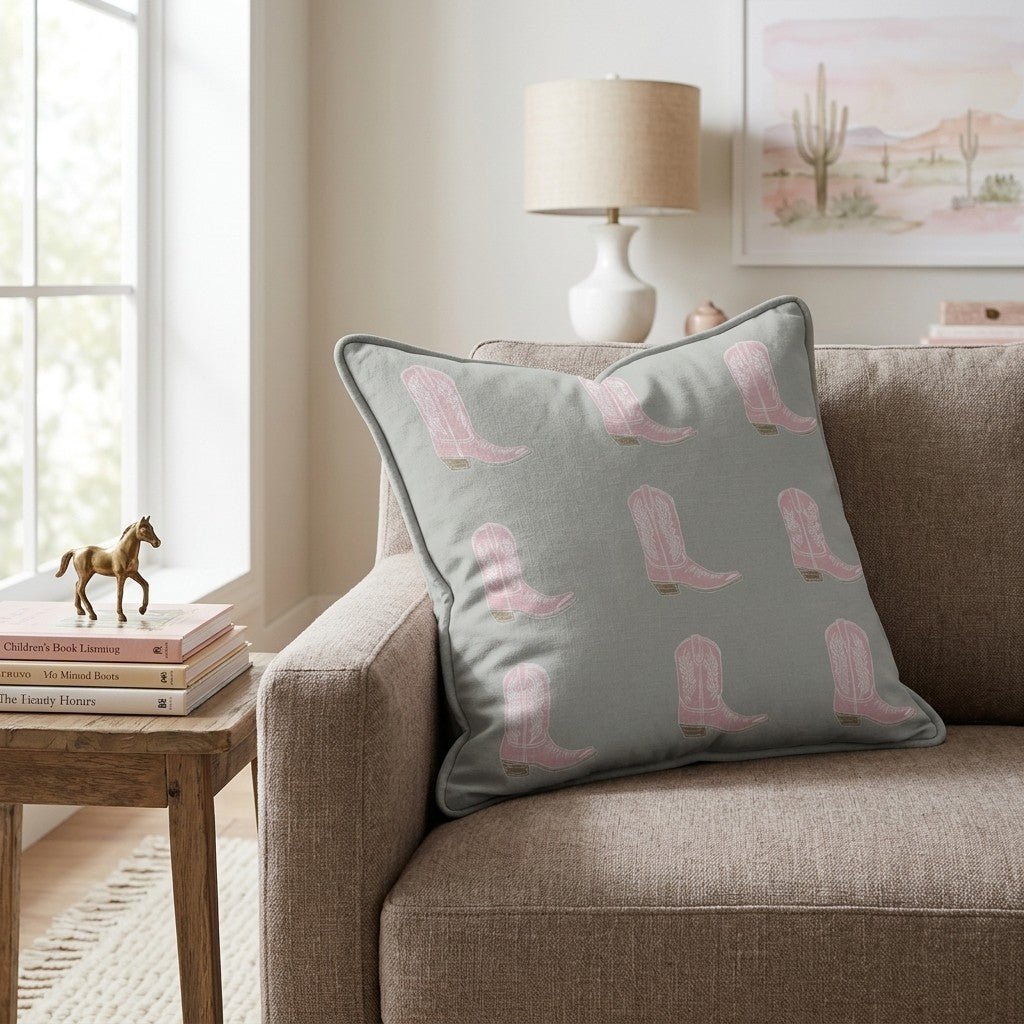 Cowboy Repeat Throw Pillow - Hillcroft Home
