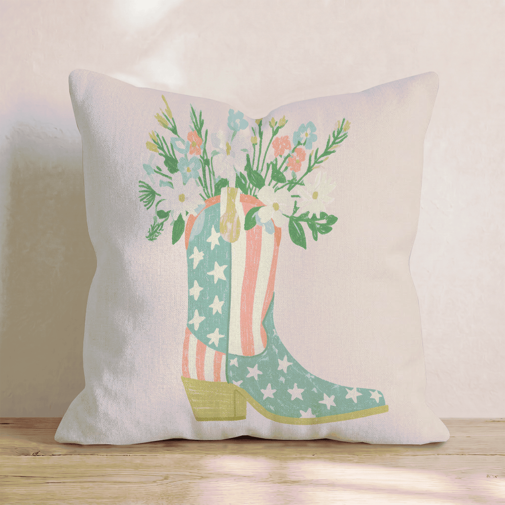 Cowgirl Bouquet Throw Pillow - Hillcroft Home