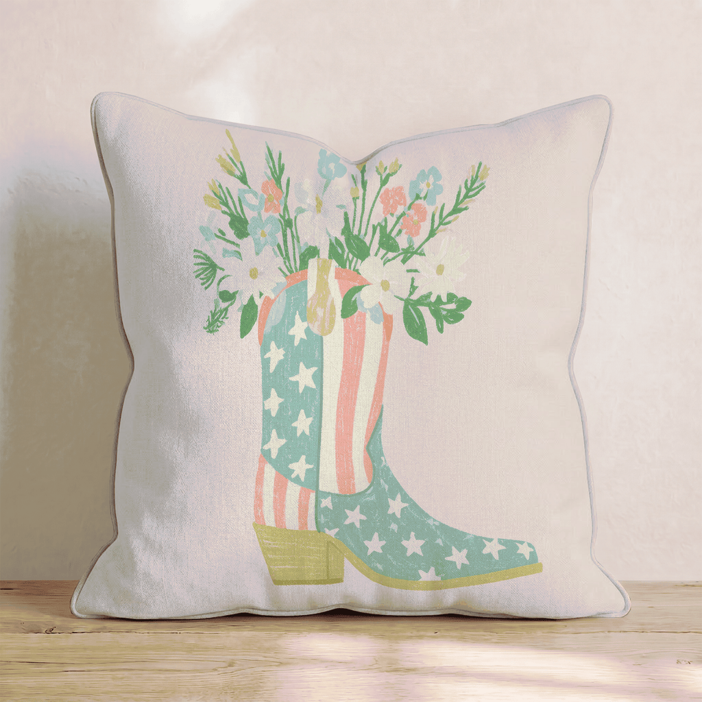Cowgirl Bouquet Throw Pillow - Hillcroft Home