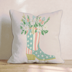 Cowgirl Bouquet Throw Pillow - Hillcroft Home